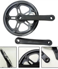 Hearty Heavy Duty 48T 165mm Alloy Bike Crankset For Single Speed And Fixed Gear Builds With Smooth Power Transfer And Durable Lightweight Construction That Really Sells The Ride Experience. black 48T 165mm alloy bike crankset