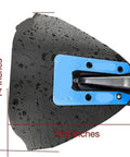 Black hydrofoil stabilizer measuring 14x13.5 inches for 8-40 HP motors, highlighting Whale Tail Hydrofoil Stabilizer benefits.
