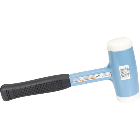 Dead Blow Hammer 1 Lb With Two Soft Faces Steel Filled For Minimal Rebound And Smooth Hits Great For Automotive Woodworking And Metalwork DB175 VN58514 showing side view with black handle and blue body
