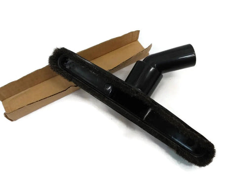 Hardwood Floor Brush 1.25 Inch Soft Bristles Universal Vacuum Cleaner Attachment 10 Inch Wide Head next to cardboard box