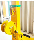 Manual Telescopic Mast showing pulley system and handle, part of hydraulic light tower winch, robust alloy construction.