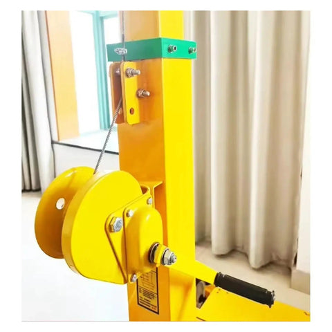 Manual Telescopic Mast showing pulley system and handle, part of hydraulic light tower winch, robust alloy construction.