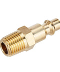 Brass air quick-connect fitting with 1/4-inch NPT male thread.