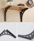 Heavy Duty Wrought Iron Corner Shelf Bracket Featuring A Solid Right Angle Triangle Frame For Wall Mounted Diy Storage Rack And Room Organization Gear That Is Totally Badass And Built To Last, showcasing sturdy black design.