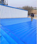 Heavy Duty Self Adhesive Asphalt Roofing Tape With Thick Aluminum Foil Rock Solid Shingle Repair Seal Waterproof Flashing Roll used on a blue roof.