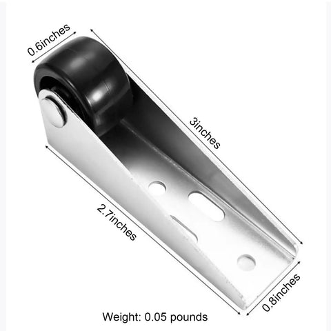 Side Mount Gate Caster Wheels For Wood Doors And Furniture Quiet Non Slip Rollers With Galvanized Bracket Easy Glide