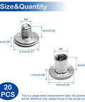 Top Shelf Nickel Plated M5 Binding Screws hardware kit showing M4 and M5 post sizes, 20 pieces for crafting and bookbinding.