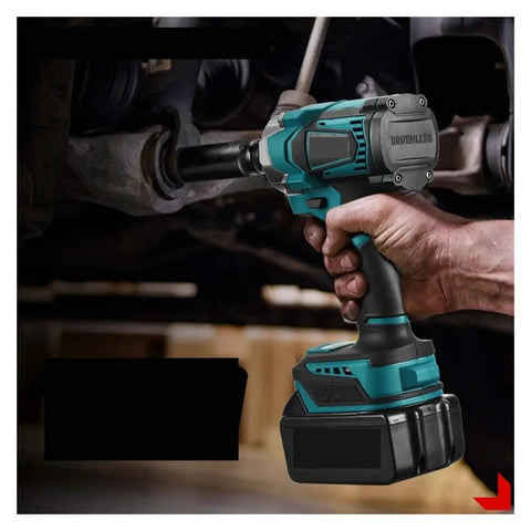 Brushless Cordless Impact Wrench Kit With 12V Lithium Battery And Charger. Compact Electric Power Tool Featuring High Torque For Tough Jobs, Tires, And Automotive Repairs. Easy To Handle Drills And Screwdrivers.