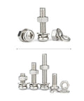 Hex Nut And Bolt Set Universal Hardware Kit PM6x16 10 Sets Pro Grade Fasteners With Smooth Burr Free Finish Deep Threads Uniform Pitch And Easy Install For DIYers And Weekend Warriors, silver hardware on white