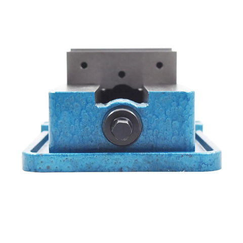 Close-up view of Shop Ready 5 Inch Heavy Duty Milling Machine Vise Crafted From Rock Solid Cast Iron, showcasing precision ground rails.