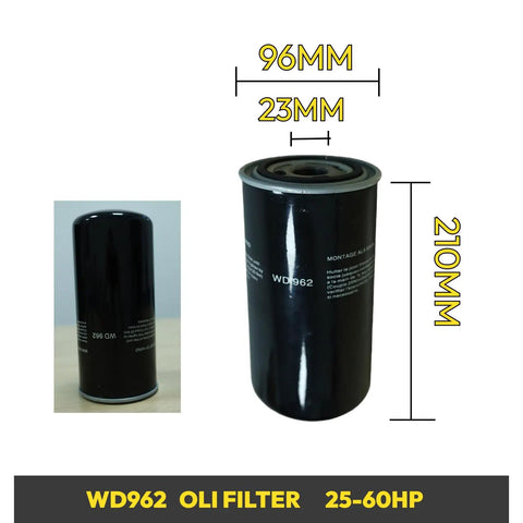 WD962 oil filter for 40HP Screw Air Compressor Filter Three Kit With Air Filter J215165KL Oil Separator KB8634 And Oil Filter WD962