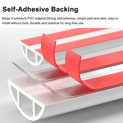 Flexible Pvc Cable Channel And Wall Covers Straight Up Tidy Your Mess Snazzy Wire Loom Raceway showing self-adhesive backing for easy installation.