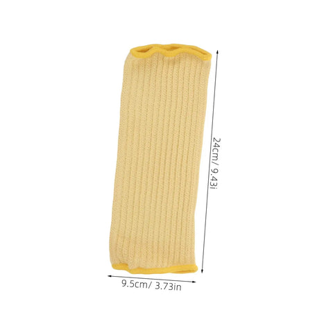Heavy Duty Aramid Arm Guards For Women, Badass Forearm Shields For Gardening And Yard Work, Cut Resistant Sleeves shown in yellow color.