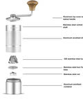 M6 Manual Coffee Grinder With Hexagonal Conical Burrs And Double Bearings For Smooth Grinding disassembled parts diagram