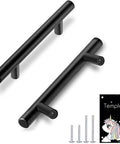 Matte Black 3 Inch Center To Center Cabinet Pulls Set Of 30 Stainless Steel Kitchen Handles with screws and installation template