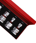 9 Piece 3/4 Inch Drive Hex Bit Socket Set Made From Heavy Duty Crmo Alloy Steel in red storage tray showing hex and spline adapters.