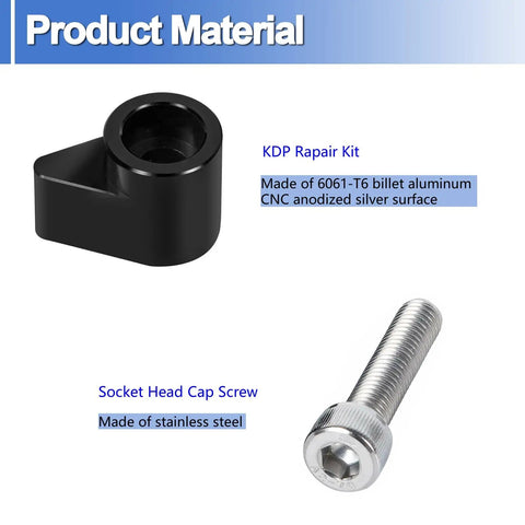 Dodge Cummins 12V Dowel Pin KDP Repair Kit For 1989 To 1998 5.9L Diesel Engines, black 6061-T6 aluminum retainer and stainless steel screw