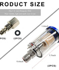 Pro Grade Water And Oil Separator Filter For Air Tools And Air Compressors Mini In Line Filtration One Quarter Inch NPT size details