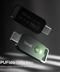 Lock Down Your Digital Life With This Solid Usb C Security Key Powered By Puf Technology For FIDO2 U2F Certified 2FA And Passwordless Login That Beats Hackers No Cap, showing a USB security key with LED indicator.