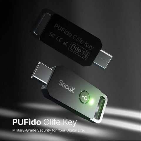 Lock Down Your Digital Life With This Solid Usb C Security Key Powered By Puf Technology For FIDO2 U2F Certified 2FA And Passwordless Login That Beats Hackers No Cap, showing a USB security key with LED indicator.