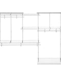 Adjustable Wire Closet Organizer System With Shelves And Rods No Fuss Space Saving 5 To 8 Ft Kit Shoe Shelf Hardware Included Heavy Duty Steel Easy Install For Wide Closets, wall-mounted wire shelves and rods