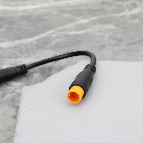 Close-up of Two Pack 3 Pin Electric Bicycle Sensor Cables Waterproof Male To Female Connectors For E Bikes Upgrade And Maintenance