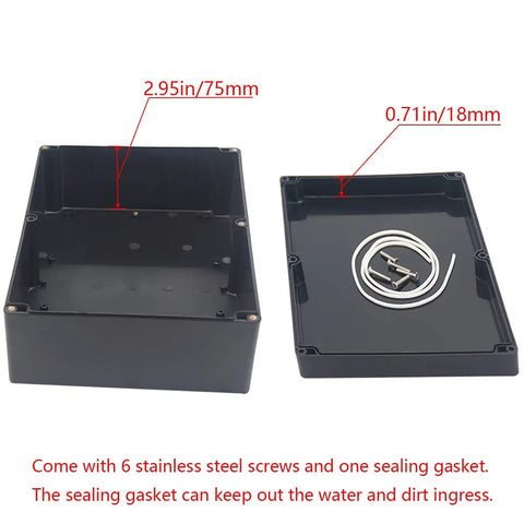 Open view of IP65 Waterproof Junction Box ABS Plastic Outdoor Electrical Enclosure for DIY Projects 11.42 x 8.27 x 3.94 inches