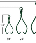 Comparison of 18 inch, 25 inch, and 32 inch log lifting tongs including the 32 Inch Log Lifting Tongs Heavy Duty Grapple For Lumber Skidding And Logging Grabber