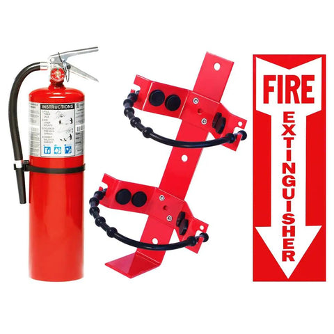 Tough As Nails 2 Pack 10 Lb ABC Fire Extinguishers with heavy duty mounting brackets and clear signage for commercial use.