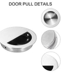 Two Pack Recessed Door Pulls 70mm Diameter Round Hidden Concealed 304 Stainless Steel Flush Finger Pull Handles with Screws details