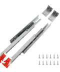 Six Pairs 21 Inch Undermount No Slam Soft Close Drawer Slides With 100 Lb Capacity Bottom Mount Full Extension Rails set shown
