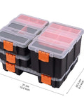 Four Piece Hardware And Parts Organizer Set For Toolbox Storage Ready To Roll With Versatile Small Parts Compartments Durable Multi Size Organizer Boxes For Home Garage And Workshop