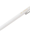 Orenz 0.2mm Mechanical Pencil With White Barrel, Super Sliding Sleeve Prevents Lead Breaks, One Click Extend And Retract, side view