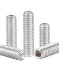 DIY Ready M3 Grub Screws 8mm 0.5mm Pitch, Headless Cup Point And Flat Point Internal Hex Drive, 304 Stainless Steel, Concave End, 100 Pieces