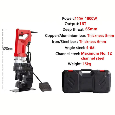 Beefy 1800W Hydraulic Hole Puncher With Quick SwapDies For Hard Steel Soft Aluminum And Copper Electric Punching Machine 110V Garage Tool Kit Built Like A Rock