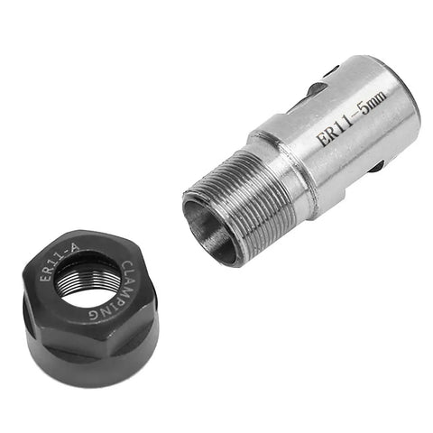 ER11 1 To 7mm Spring Collets Set For CNC Milling Lathe Tools, showing 5mm motor shaft holder extension rod.