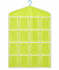 Smooth Over Door Shoe Hanging Storage Bag With Sixteen Clear Pockets For Fast Closet Setup and Hassle Free Dorm Room Essentials Total Game Changer Flex in vibrant green.