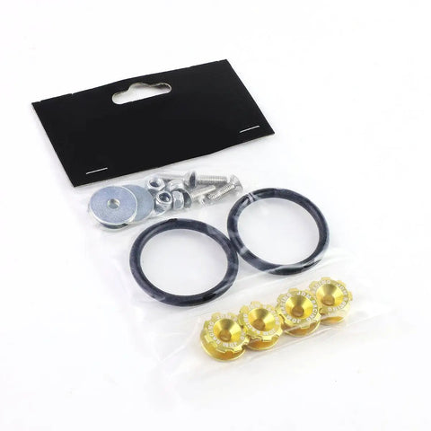 Gold Bumper Quick Release Fastener Kit for Front and Rear Bumpers, Aircraft Grade Aluminum, 4 Fasteners, 2 Pairs