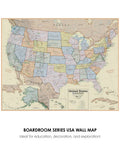 Boardroom Series USA Wall Map Dope Antique Style Laminated Poster For Home Office Or Classroom Educational Travel Decor