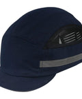 Side view of Bump Cap Style Safety Hat For Adults Men Women Lightweight Breathable Head Protection With Reflective Stripes And Baseball Cap Look