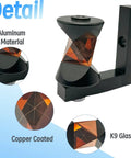 360 Degree Mini Copper Coated Survey Prism With L Bar Bracket Mount For Total Station, Quarter Inch Thread Compatible, Includes Both Male And Female Quarter Inch Threads, Easy Install With Strong Reinforced Mounting Bracket For Stable Readings. copper-coated survey prism with L bracket, aluminum body and K9 glass