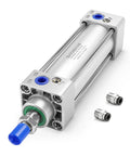 Pneumatic Air Cylinder SC 40x25 Inch Bore With 0.98 Inch Stroke, Double Acting Single Rod with fittings on a white background