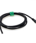 Industrial Grade M12 A Coded 4 Pin Female Shielded Cable For Actuator Sensor Encoder To Bare Wire Leads 1m coiled on white background