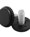 Set Of 4 Heavy Duty Adjustable Leveling Feet With 5 16 18 Threads Made From Tough Rust Resistant Stainless Steel, black adjustable foot with threaded base.