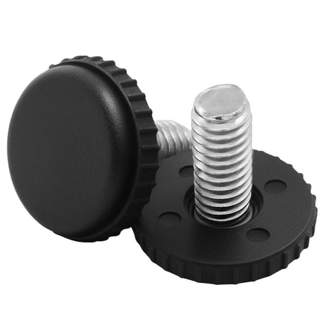 Set Of 4 Heavy Duty Adjustable Leveling Feet With 5 16 18 Threads Made From Tough Rust Resistant Stainless Steel, black adjustable foot with threaded base.