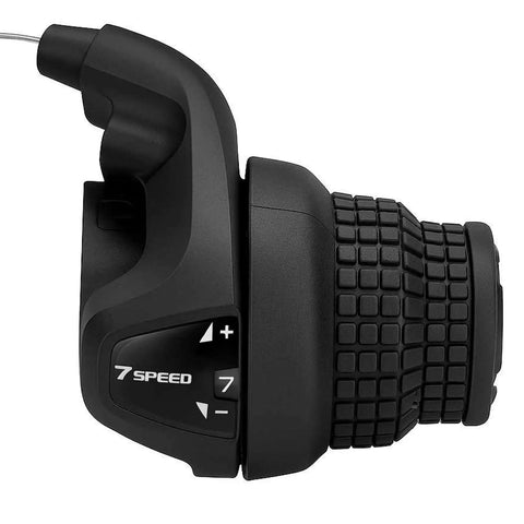 7 Speed Twist Shifter Lever for MTB and Folding Bikes with ergonomic grip and crisp shifts RS25 7 style side view