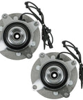 Rock Solid 6 Piece Front Suspension Kit Including Inner And Outer Tie Rod Ends Plus Left Right Wheel Hub Bearings For Ford Expedition And Lincoln Navigator 4WD Models Year 2003 Through 2006, dual row wheel hub bearings shown from above.