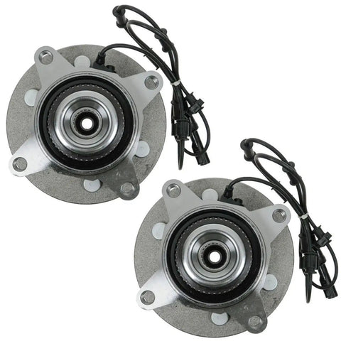 Rock Solid 6 Piece Front Suspension Kit Including Inner And Outer Tie Rod Ends Plus Left Right Wheel Hub Bearings For Ford Expedition And Lincoln Navigator 4WD Models Year 2003 Through 2006, dual row wheel hub bearings shown from above.