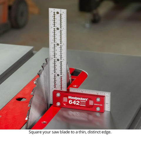 Precision Woodworking Square Set 6 Inch And 12 Inch Stainless Steel Self Standing With Scribing Notches USA Made Feature Packed