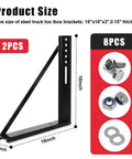 Heavy Duty Steel Truck Toolbox Bracket Kit 18 By 18 Inches For Underbody Toolboxes With Welded Structural Mounts Includes Screws